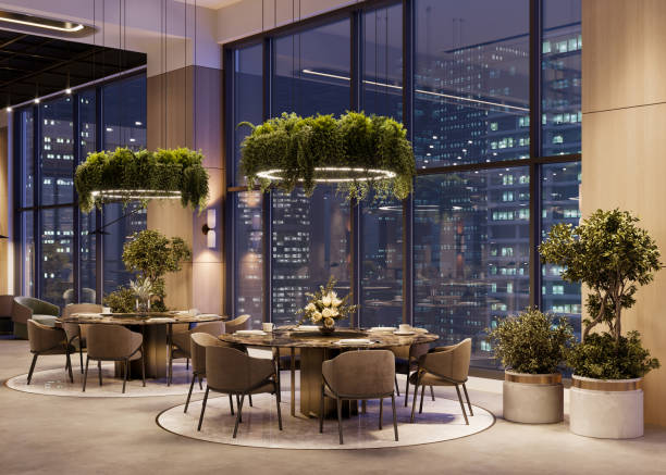 3d rendering of a luxurious restaurant interior - home decoration stock pictures, royalty-free photos & images