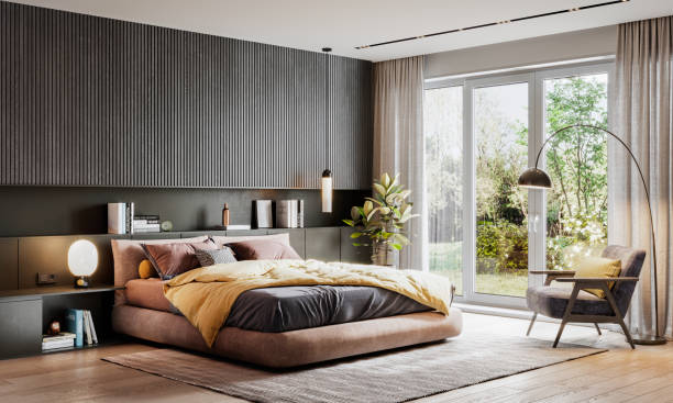 3d rendering of an elegant bedroom - home decoration stock pictures, royalty-free photos & images