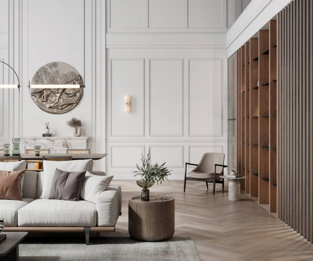 3d rendering on luxurious apartment interior - home decoration stock pictures, royalty-free photos & images