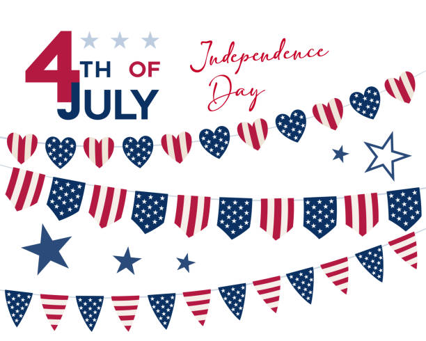 4th of july. independence day decorations. - home decoration stock illustrations