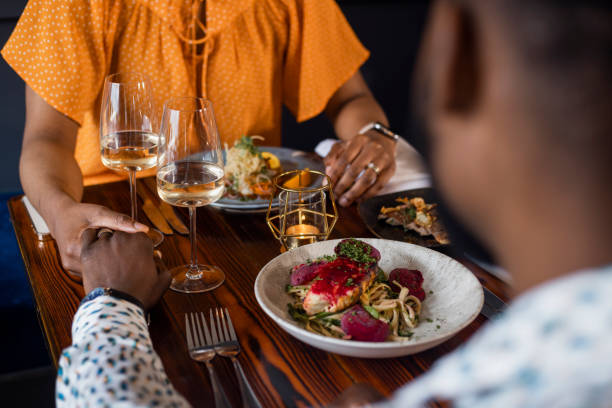 a candlelit dinner - food stock pictures, royalty-free photos & images