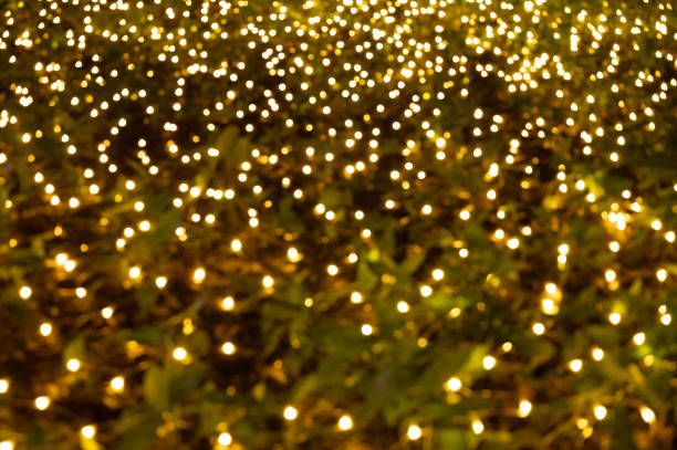 a festival of lights in the park celebrates christmas and new year. abstract illuminated light festival background - garden decoration stock pictures, royalty-free photos & images