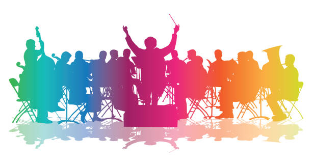 a rainbow of harmony - concert stock illustrations