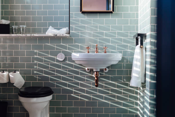 a stylish bathroom interior - home decoration stock pictures, royalty-free photos & images