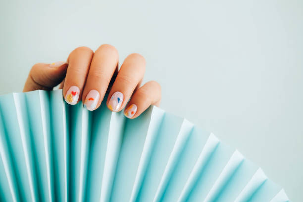 abstract playful manicure - nails art stock pictures, royalty-free photos & images