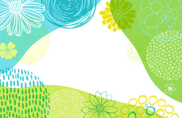 abstract vector background with flowers - garden decoration stock illustrations