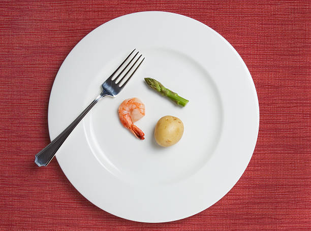 absurdly small diet meal - food stock pictures, royalty-free photos & images