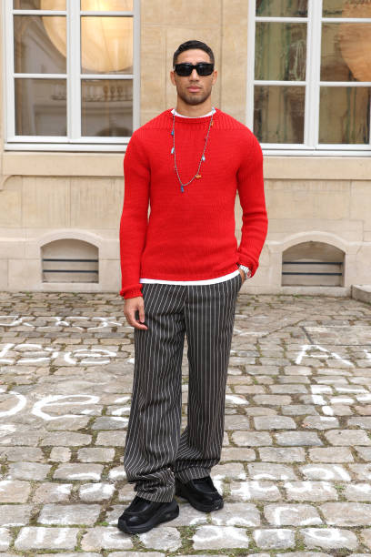 Achraf Hakimi attends the Marni Womenswear Spring/Summer 2024 show as part of Paris Fashion Week on September 27, 2023 in Paris, France.