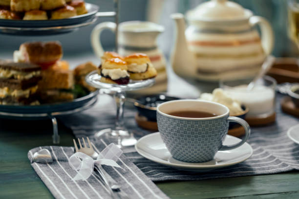 afternoon tea for two - home decoration stock pictures, royalty-free photos & images