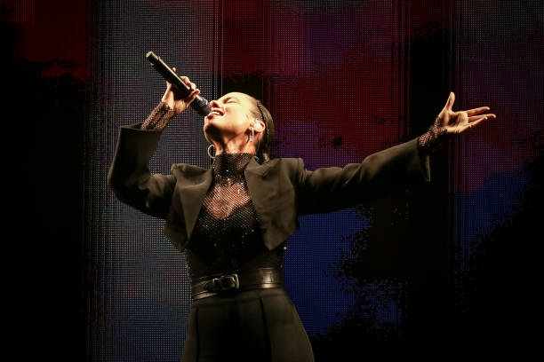 Alicia Keys performs on stage on the opening night of her Alicia + Keys World Tour at Utilita Arena Birmingham on June 9, 2022 in Birmingham, England.