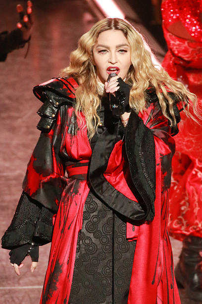 America singer Madonna performs onstage during her concert Rebel Heart Tour on February 20, 2016 in Macau, China.