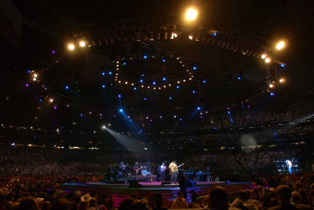 An overall of the last concert in the Astrodome during the George Strait concert at the Reliant Astrodome, Sunday night.