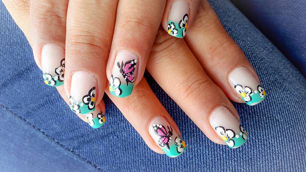 animal nail art - nails art stock pictures, royalty-free photos & images