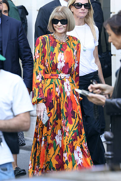 Anna Wintour arrives at Balenciaga during the Haute Couture Fall/Winter 2025/2026 as part of Paris Fashion Week on July 09, 2025 in Paris, France.