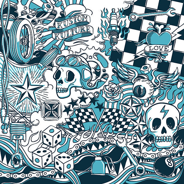 antique hot rod background - fashion stock illustrations