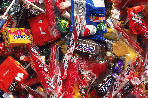 assortment of candy - junk food stock pictures, royalty-free photos & images