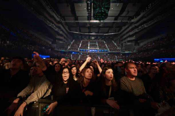 Audience during a performance by the Spanish band Vetusta Morla at WiZink Center on November 30, 2023 in Madrid, Spain.