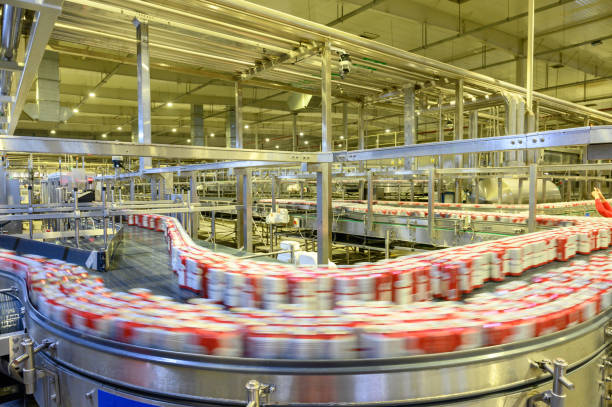 automatic beverage production workshop - food stock pictures, royalty-free photos & images