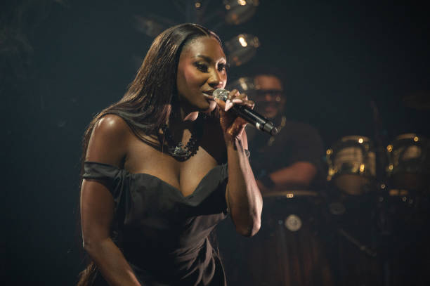 Aya Nakamura performs at OVO Arena Wembley on October 13, 2023 in London, England.