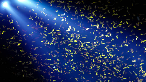 background image of stage of concert in color lights with ribbon - concert stock pictures, royalty-free photos & images