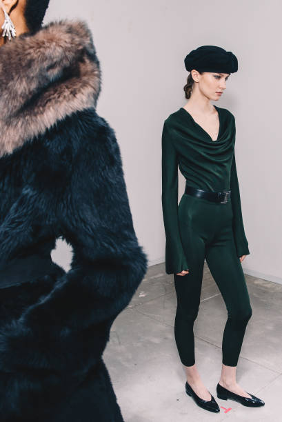 Backstage at the Altuzarra Fall RTW 2025 fashion show as part of New York Fashion Week held at the Woolworth Building on February 08, 2025 in New...