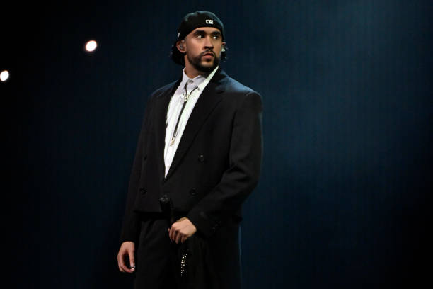 Bad Bunny performs during a stop of the Most Wanted Tour at T-Mobile Arena on February 23, 2024 in Las Vegas, Nevada.