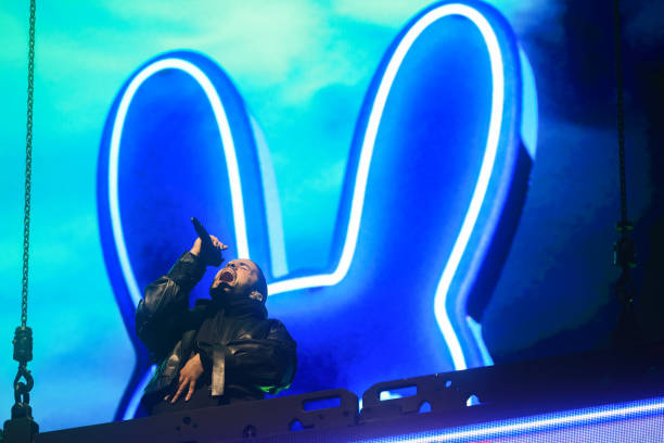 Bad Bunny performs onstage at the 2023 Coachella Valley Music & Arts Festival on April 21, 2023 in Indio, California.