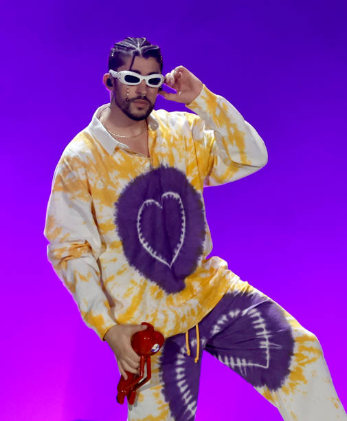 Bad Bunny performs onstage during his World's Hottest Tour at SoFi Stadium on September 30, 2022 in Inglewood, California.
