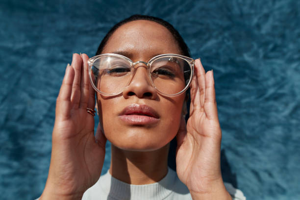 beautiful woman wearing eyeglasses - fashion stock pictures, royalty-free photos & images