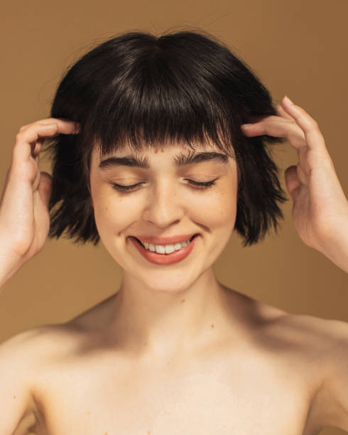 beauty portrait. woman smiling - fashion stock pictures, royalty-free photos & images