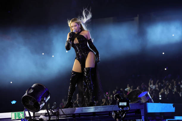 Beyoncé performs onstage during the "RENAISSANCE WORLD TOUR" at GEHA Field at Arrowhead Stadium on October 01, 2023 in Kansas City, Missouri.