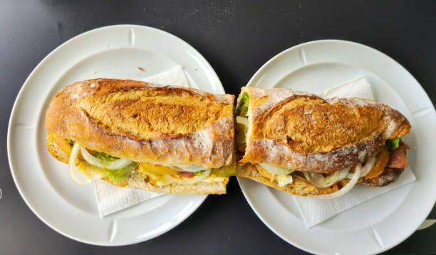 big roast ham sandwich - junk food stock pictures, royalty-free photos & images