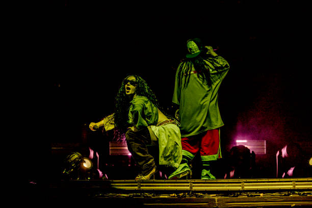 Billie Eilish, Charli XCX at the Billie Eilish "Hit Me Hard and Soft" Tour at Kia Forum on December 17, 2024 in Inglewood, California.