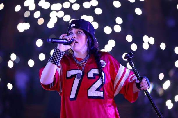 Billie Eilish performs onstage during the HIT ME HARD AND SOFT: THE TOUR at The Kia Forum on December 21, 2024 in Inglewood, California.