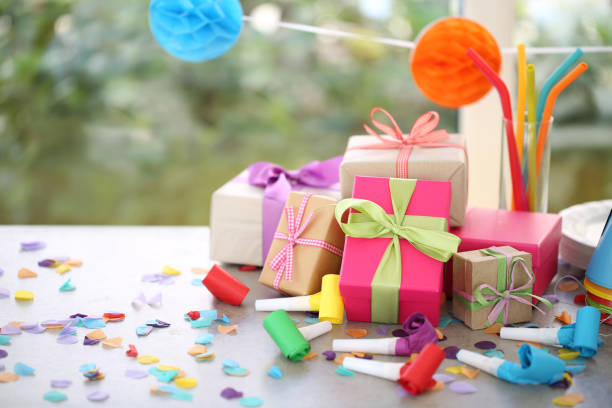 birthday gifts - garden decoration stock pictures, royalty-free photos & images