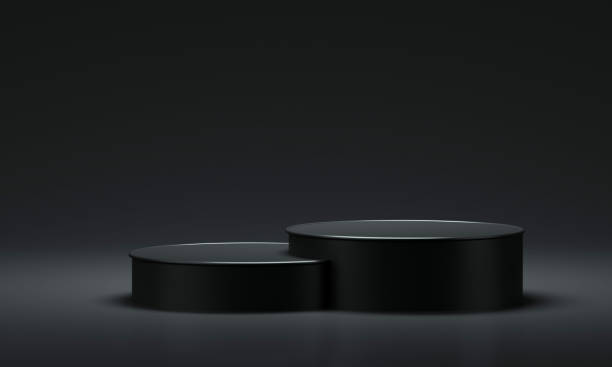 black 3d display platform space - home decoration stock pictures, royalty-free photos & images