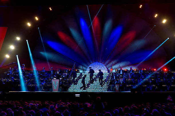 Blue performs during a concert on the 70th anniversary of VE Day at Horse Guards Parade on May 9, 2015 in London, England.