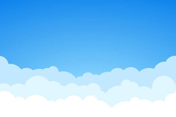 blue sky and clouds seamless vector background. - travel stock illustrations