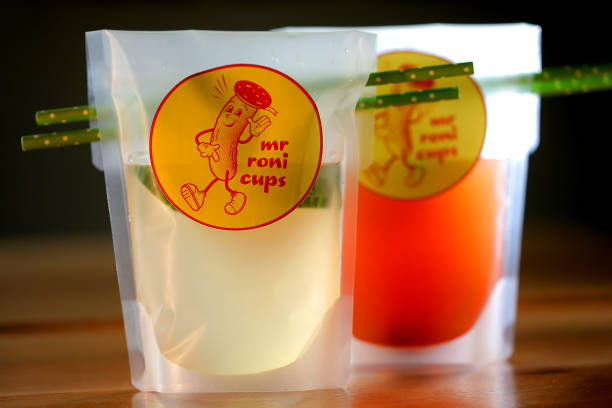 Boston, MA Bianca cocktails, The blueberry mojito, right, and the cucumber oasis at Mr. Roni Cups, a takeout stand inside the restaurant Bianca on...