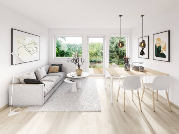 bright modern interior - home decoration stock pictures, royalty-free photos & images