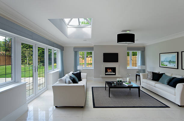 bright sitting room - garden decoration stock pictures, royalty-free photos & images