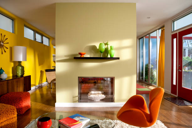brightly colorful modern interior - home decoration stock pictures, royalty-free photos & images