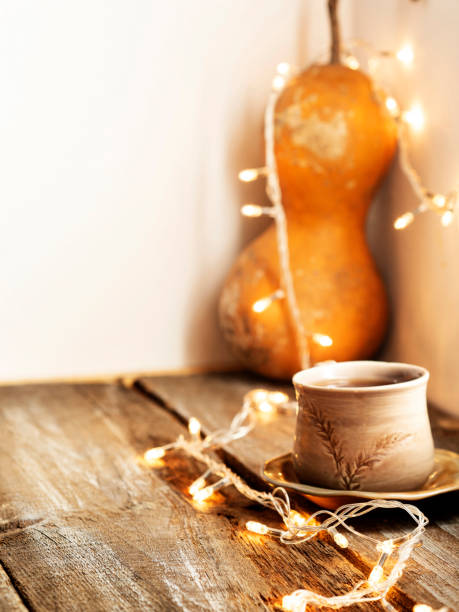 calabash,autumn holiday pumpkin arrangement against an old wood background,pumpkin, squash - home decoration stock pictures, royalty-free photos & images