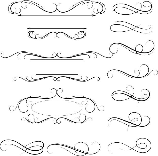 calligraphic swirl - home decoration stock illustrations