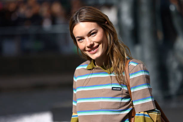 Camille Rowe attends the Miu Miu Womenswear Fall/Winter 2024-2025 show as part of Paris Fashion Week on March 05, 2024 in Paris, France.