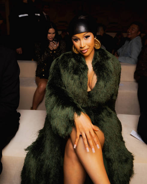 Cardi B attends the Balmain Womenswear Spring-Summer 2025 show as part of Paris Fashion Week on September 25, 2024 in Paris, France.