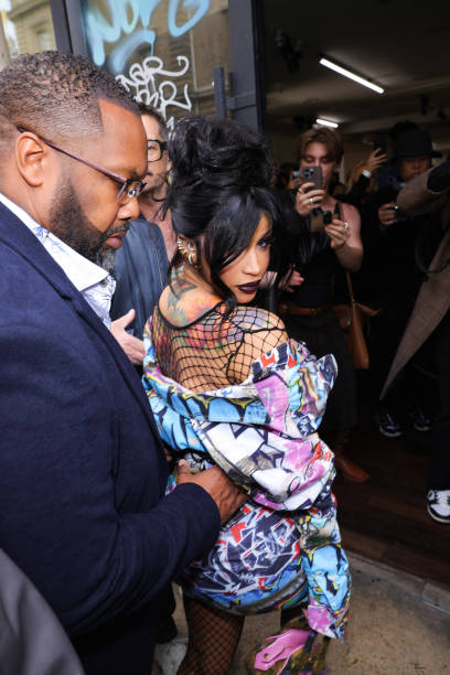 Cardi B attends the Vivienne Westwood Paris Womenswear Spring-Summer 2025 show as part of Paris Fashion Week on September 28, 2024 in Paris, France.