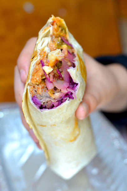 carnitas burrito - junk food stock pictures, royalty-free photos & images