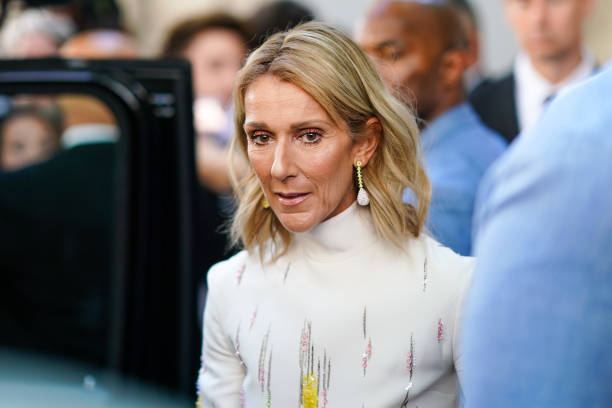 Celine Dion is seen, outside Valentino, during Paris Fashion Week Haute Couture Fall/Winter 2019/20, on July 03, 2019 in Paris, France.