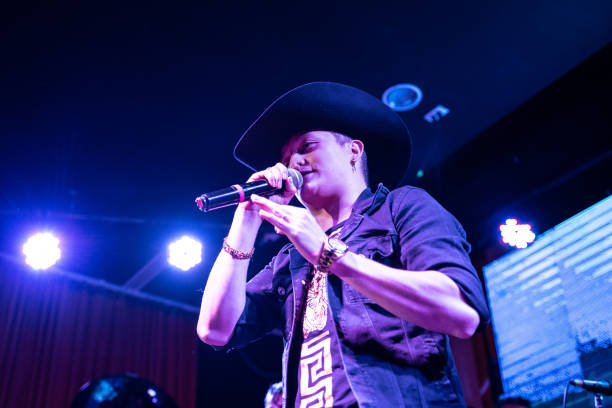 chanteur chantant dans un concert de musique - concert photos et images de collection